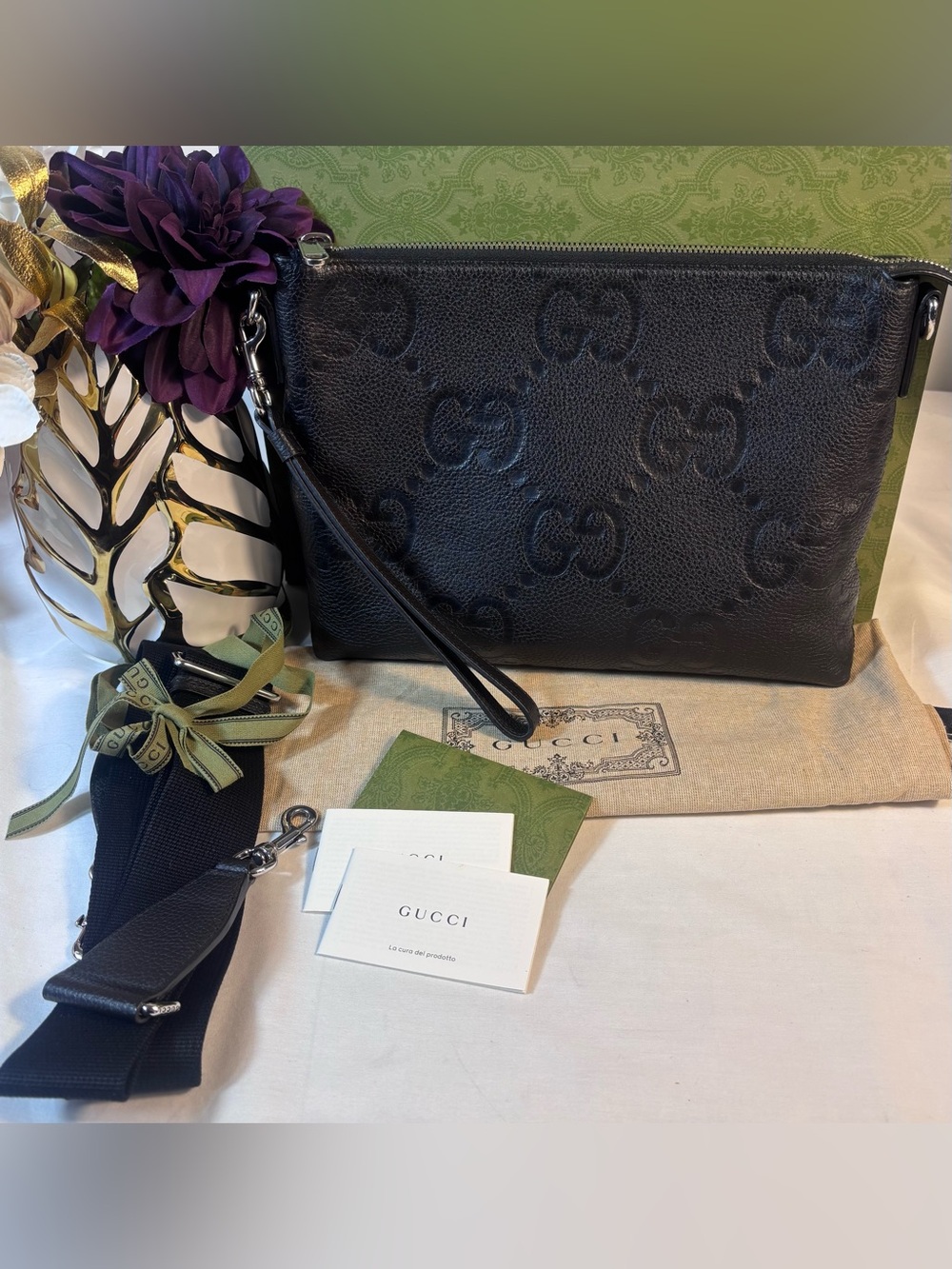 Gucci Black Jumbo Logo Crossbody